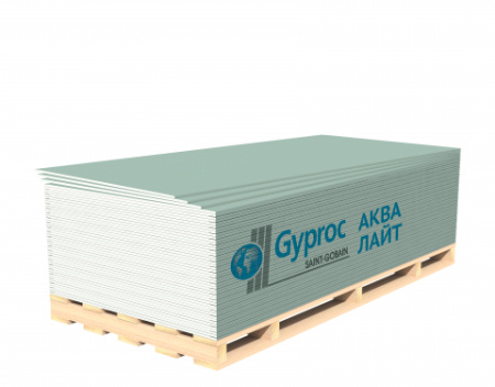 Гипсокартон потолочный Gyproc GKBI 1200x2500x9,5 мм влагостойкий