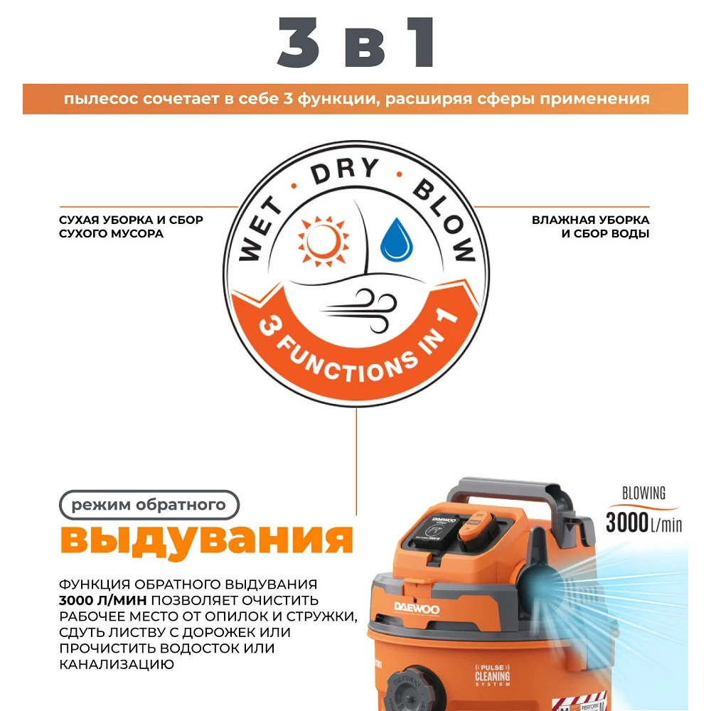 Пылесос Daewoo DAVC 2500SD 12