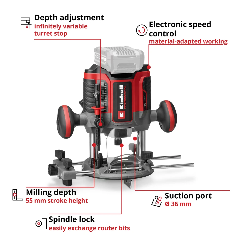 Электрофрезер Einhell Germany AG TP-RO 18/55 Li BL (435042542) 9