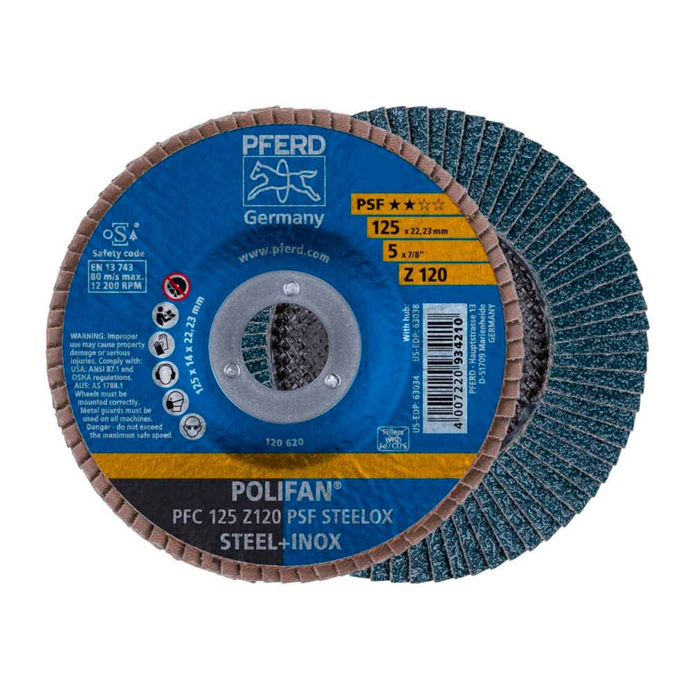 Круг шлифовальный Pferd PFC 125 Z120 PSF STEELOX 1