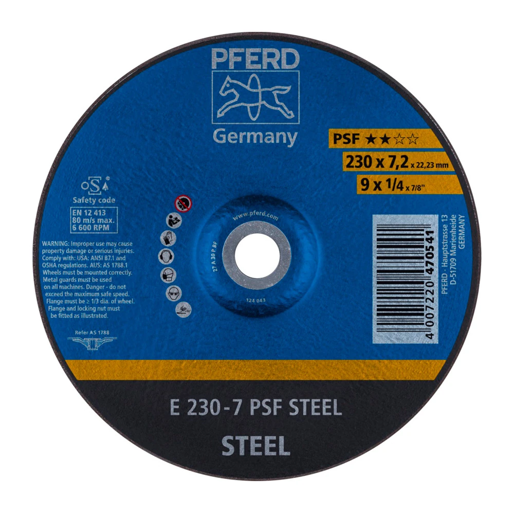 Круг шлифовальный Pferd E 230 - 7 PSF STEEL 1