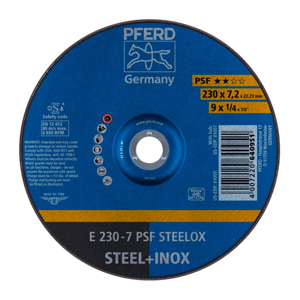 Круг шлифовальный Pferd E 230 - 7 PSF STEELOX 1
