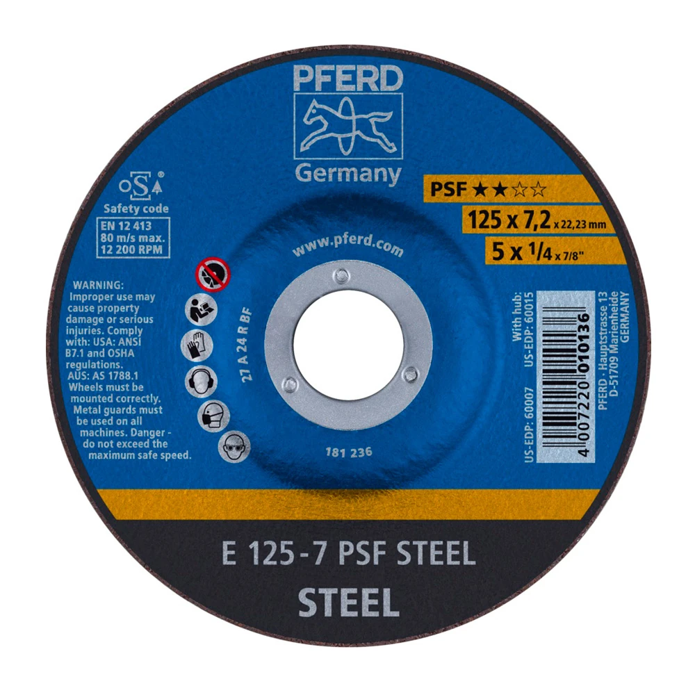 Круг шлифовальный Pferd E 125 - 7 PSF STEEL 1