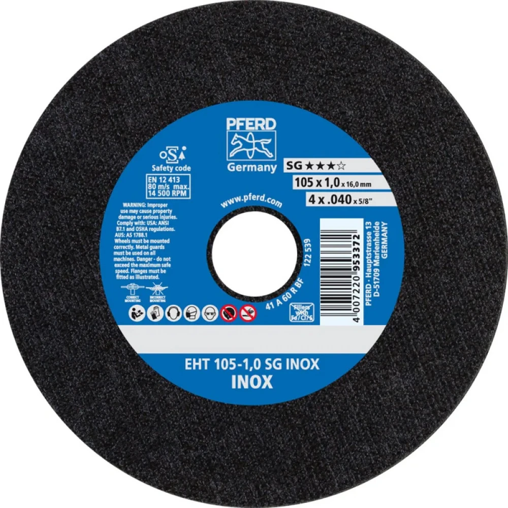 Круг отрезной Pferd EHT 105-1,0 SG INOX/16,0 1