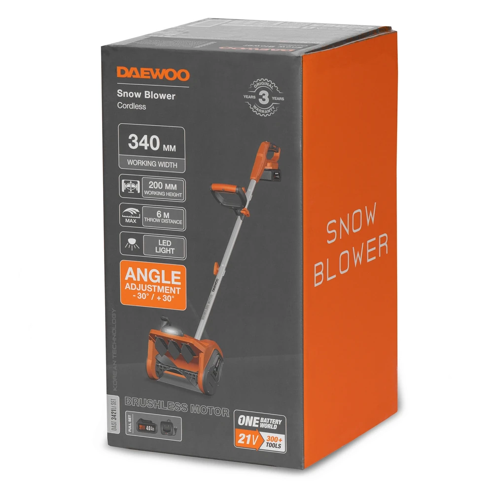 Снегоуборочная машина Daewoo DAST 3421Li SET 14