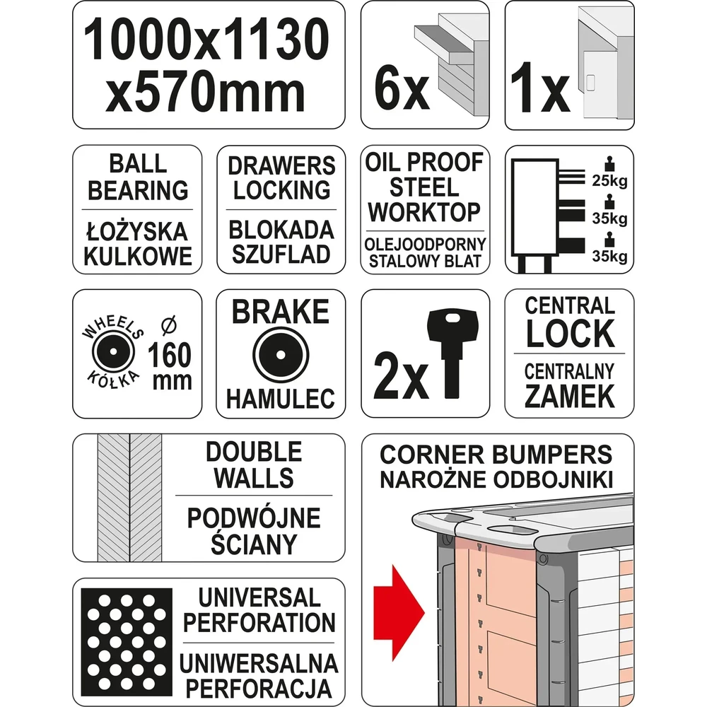 Тележка для инструмента YATO YT-09002 2