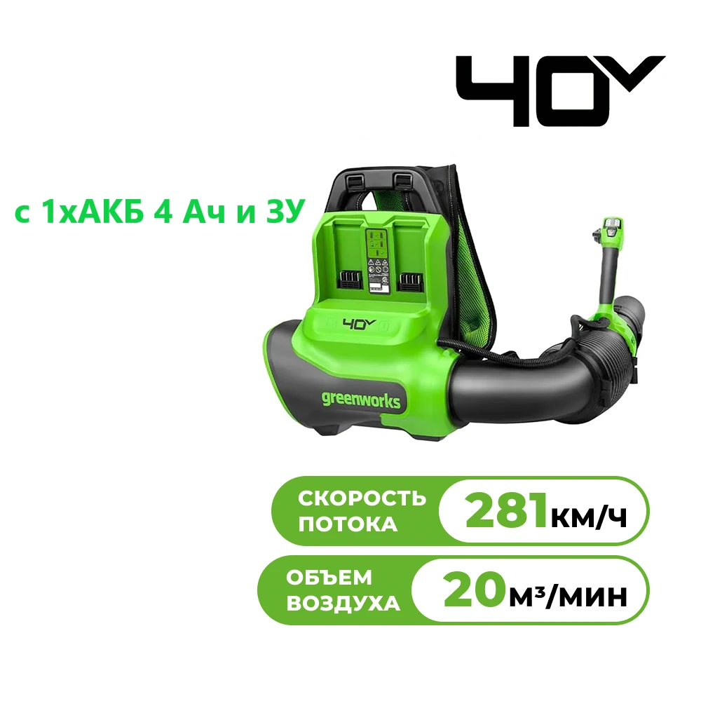 Воздуходувка Greenworks GD40BPG2 2
