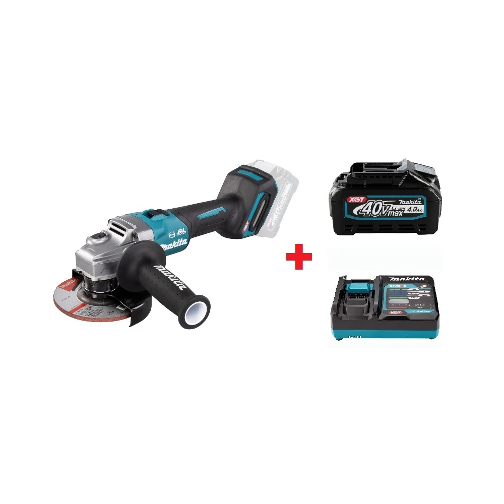 Углошлифовальная машина Makita GA005GZ + BL4040 (191B26-6) + DC40RA (191E10-9) 1