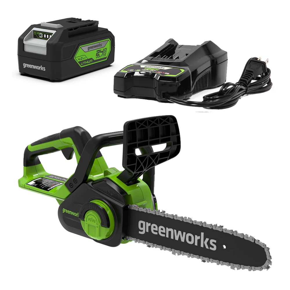 Пила цепная Greenworks G24CS25K4 (c АКБ 4Ач и ЗУ)  1