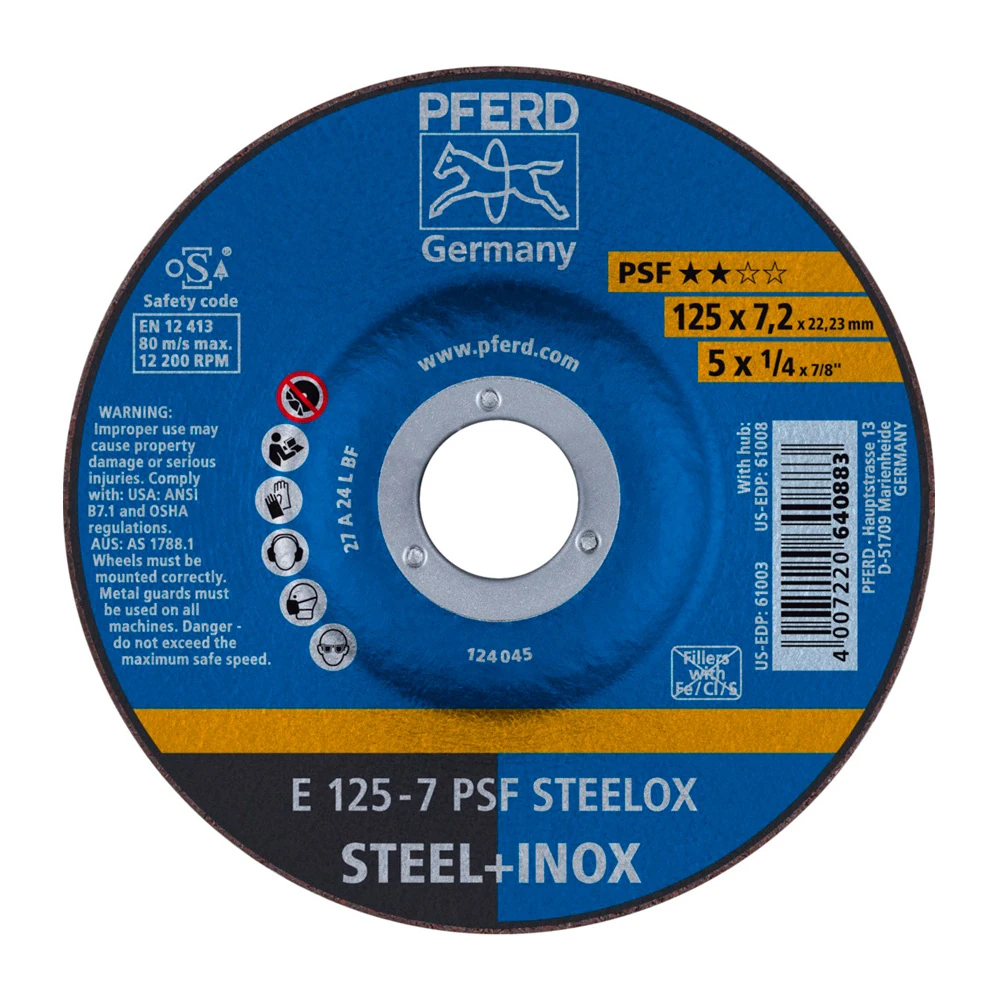 Круг шлифовальный Pferd E 125 - 7 PSF STEELOX 1