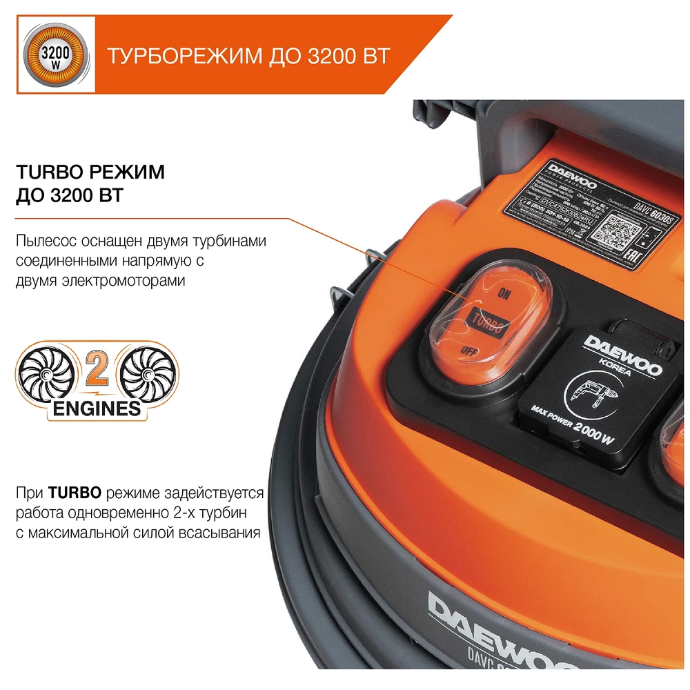 Пылесос Daewoo DAVC 6030S 5