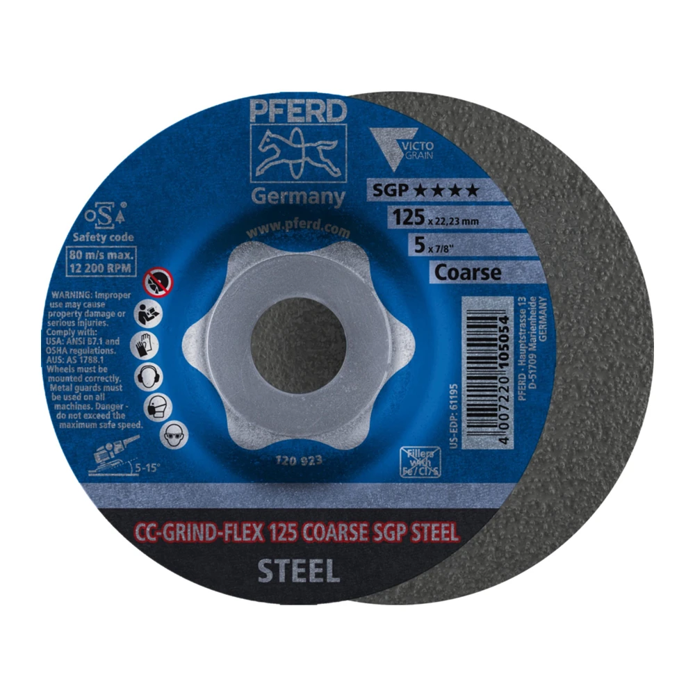 Круг шлифовальный Pferd CC-GRIND FLEX 125 COARSE SGP STEEL 1