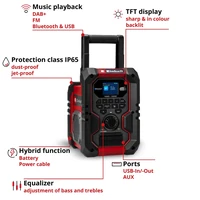 Аудиосистема Einhell Germany AG TE-CR 18 Li DAB+/FM/BT (340799542)6