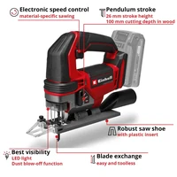 Электролобзик Einhell Germany AG TE-JS 18/100 Li (432127097)2