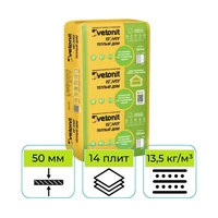 Минеральная вата на основе стекловолокна Vetonit Vetonit Warm House Slab-50*610*1170/Y1