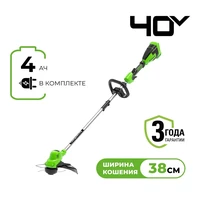 Турботриммер Greenworks GD40LTK4 (40V, АКБ 4 Ач и ЗУ) (2112207UB)1