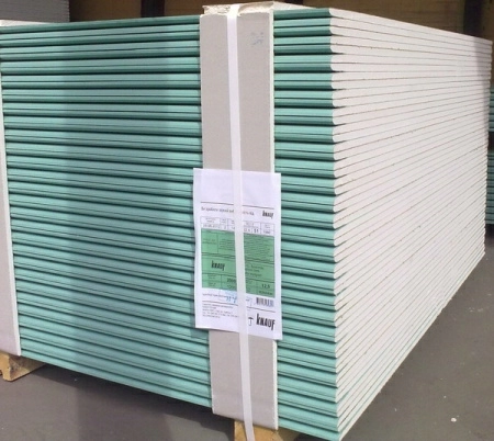 Гипсокартон влагостойкий Knauf 1200x2500х12,5 мм ВЛ