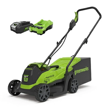 Газонокосилка аккумуляторная Greenworks GD24LM33K2 Газонокосилка аккумуляторная Greenworks GD24LM33K2